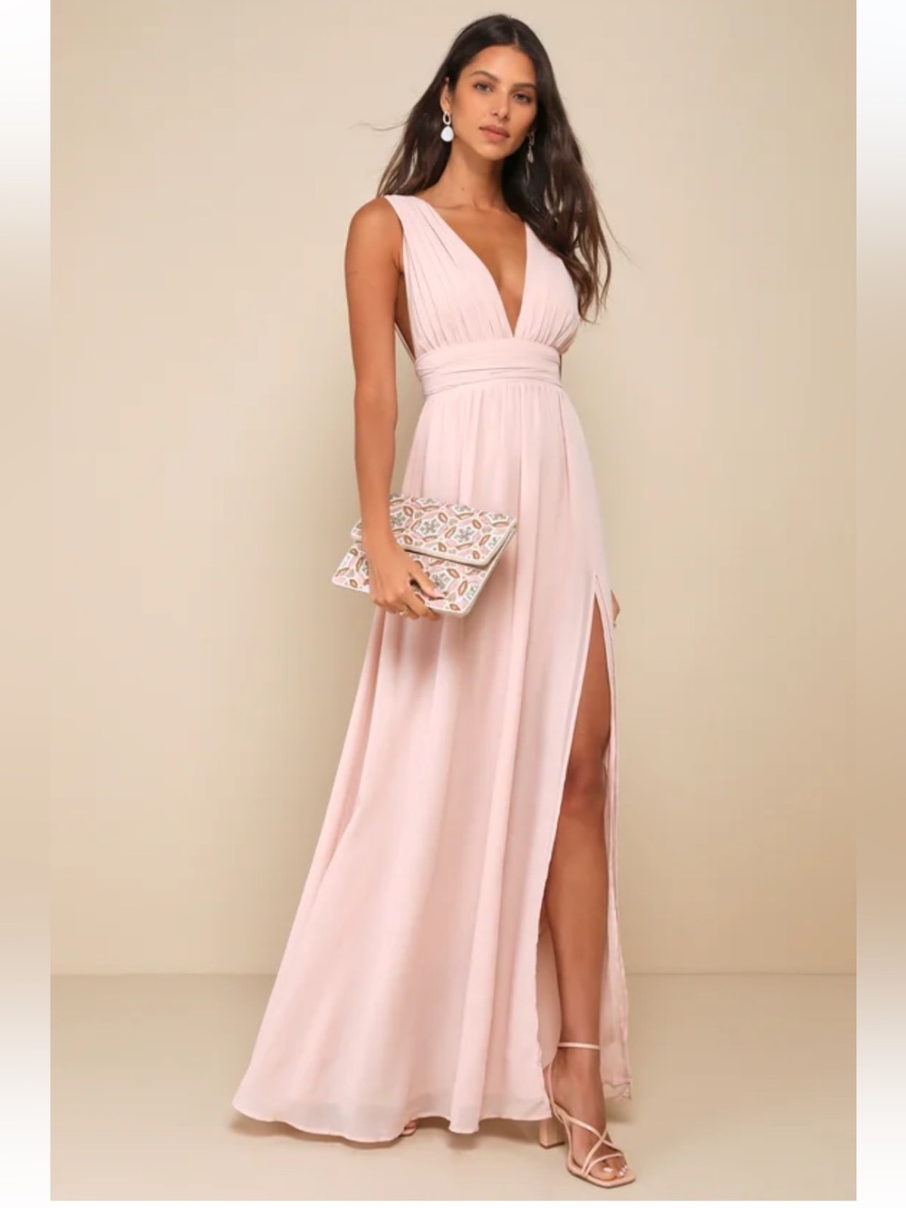 Lulu’s Heavenly Hues Blush Maxi Dress